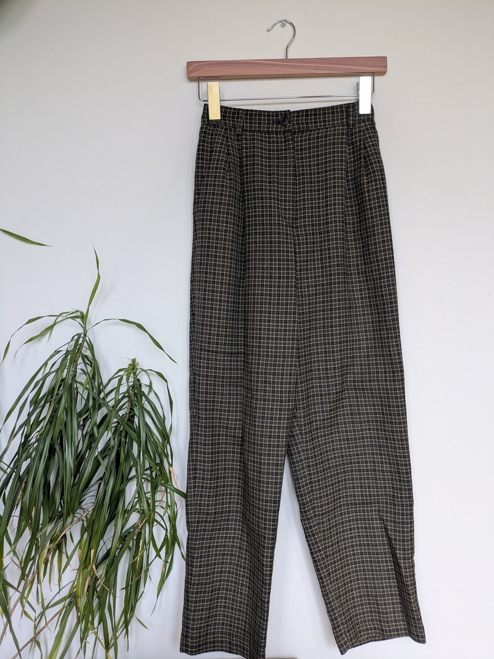 Vintage Sag Harbor Plaid Pleated Trousers Grunge Size 14